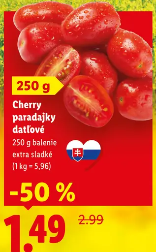 Paradajky cherry strapcové extra sladké