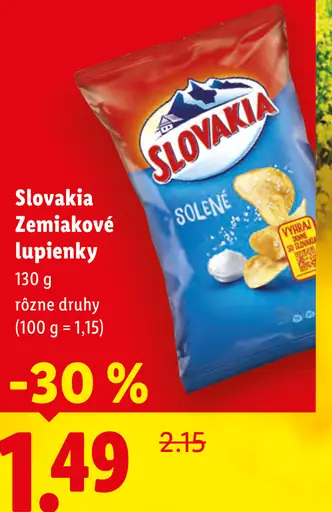 Slovakia zemiakové lupienky solené