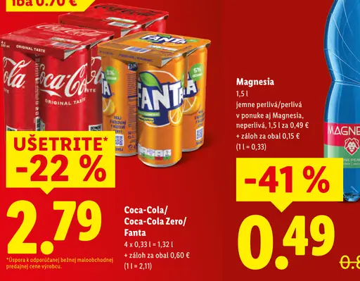 Coca-Cola nápoj rôzne druhy