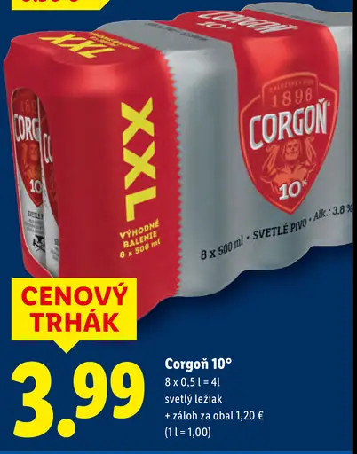 Corgoň 10° svetlý ležiak plechovka