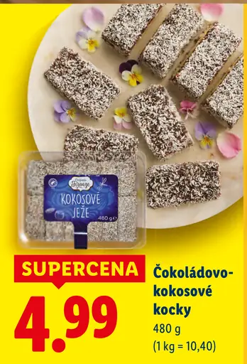 Čokoládovo-kokosové kocky