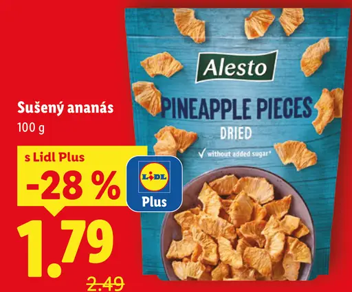 Alesto sušený ananás kúsky