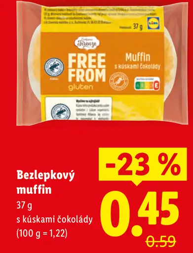 Free From bezlepkový muffin s kúskami čokolády