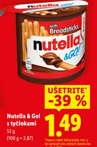 Nutella & Go! s tyčinkami