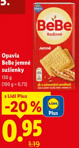 Opavia Bebe jemné sušienky