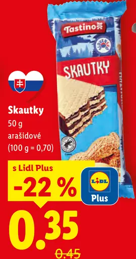 Tastino Skautky arašidové sušienky