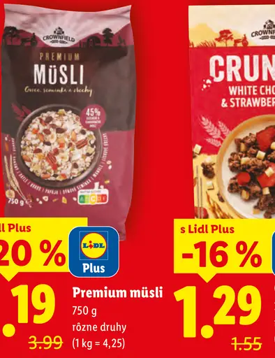 Crownfield Premium müsli rôzne druhy