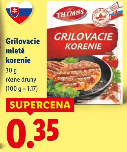 Thymos grilovacie mleté korenie
