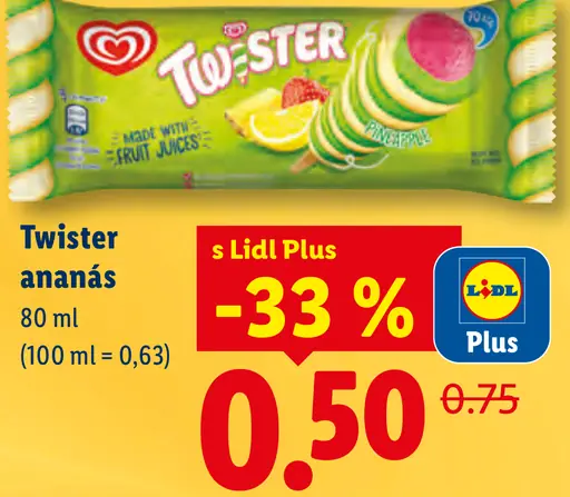 Twister ananás mrazený krém