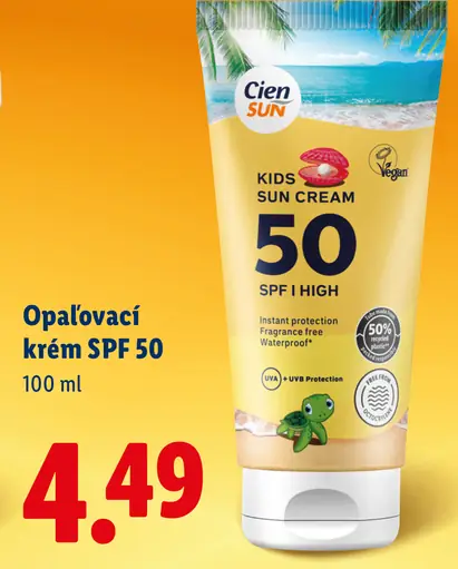 Cien Sun opaľovací krém pre deti SPF 50