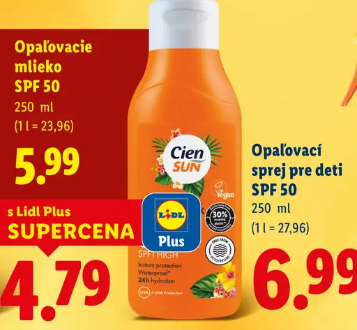 Cien Sun opaľovací sprej pre deti SPF 50