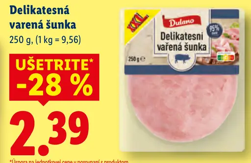 Dulano Delikatesná varená šunka