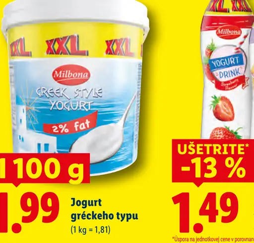 Milbona Jogurt gréckeho typu 2 % tuku