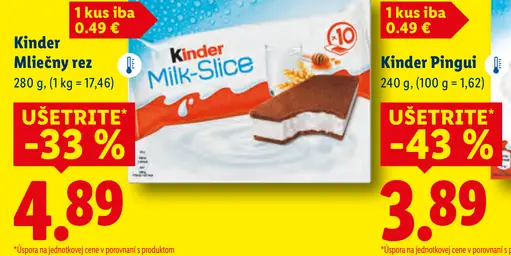 Kinder Mliečny rez