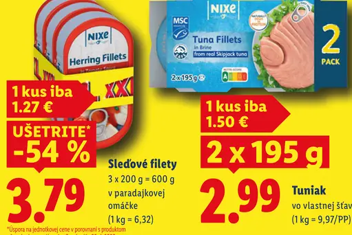 Nixe Sledové filety v paradajkovej omáčke