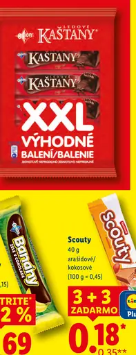 Kaštany čokoládové tyčinky XXL