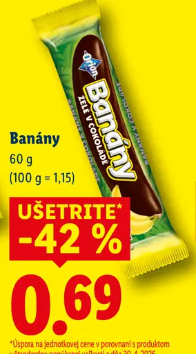 Banány čokoládová tyčinka