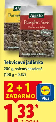 Alesto tekvicové jadierka solené alebo nesolené