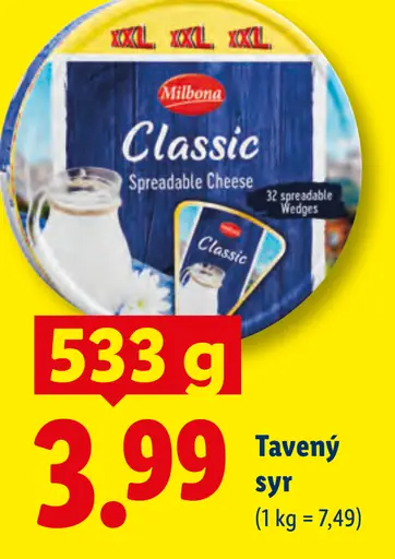 Milbona Classic Tavený syr