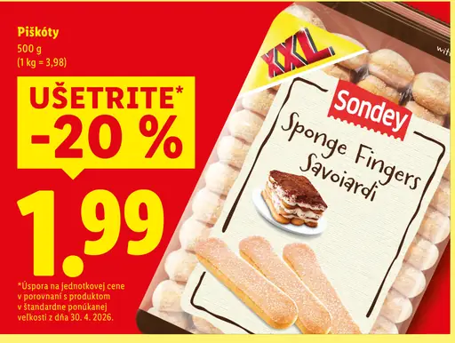 Sondey Sponge Fingers Savoiardi piškóty