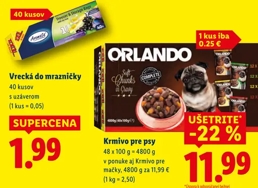 Orlando krmivo pre psy Chunks in Gravy Complete