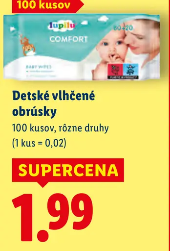 Lupilu Detské vlhčené obrúsky
