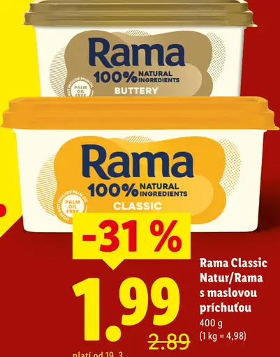Rama Classic Natur rastlinný tuk