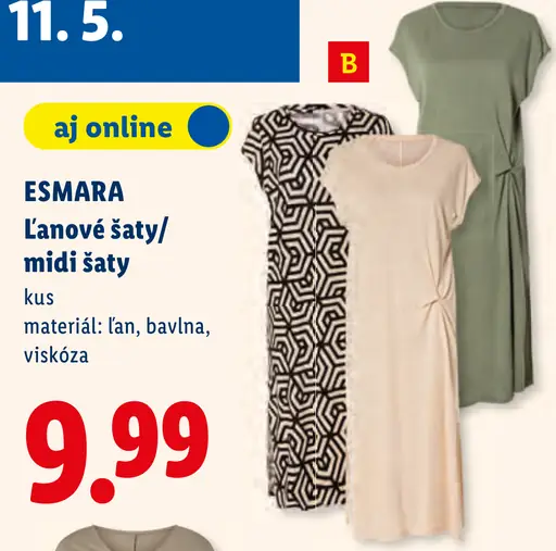 Esmara ľanové šaty alebo midi šaty