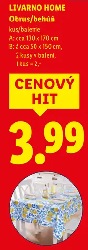Livarno Home obrus alebo behúň
