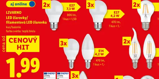 Livarno filamentová LED žiarovka
