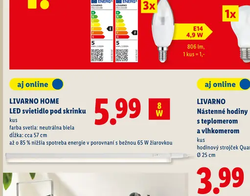 Livarno home LED svietidlo pod skrinku