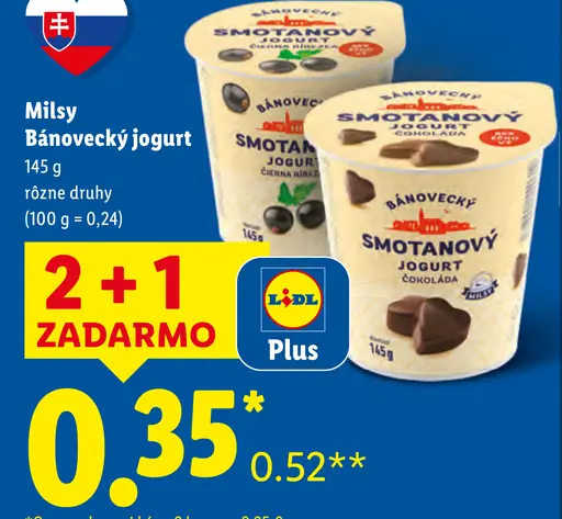 Milsy Bánovecký smotanový jogurt rôzne druhy