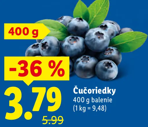 Čučoriedky balenie