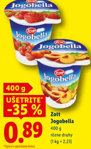 Zott Jogobella jogurt rôzne druhy