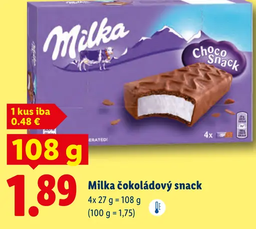 Milka Čokoládový/Mliečny snack
