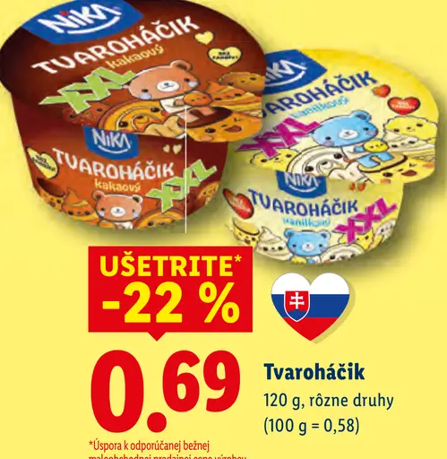 Niky Tvaroháčik tvarohový dezert rôzne druhy
