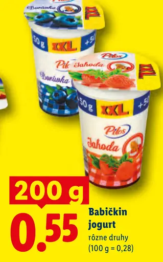 Babičkin jogurt rôzne druhy