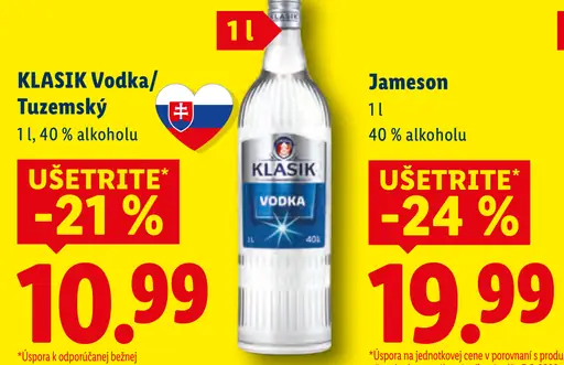 Klasik Vodka / Tuzemský 40 % alkoholu