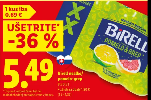 Birell nealko pomelo-grep plechovka