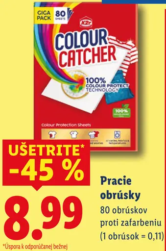 Colour Catcher pracie obrúsky proti zafarbeniu bielizne