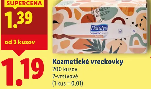 Florays kozmetické vreckovky 2‑vrstvové