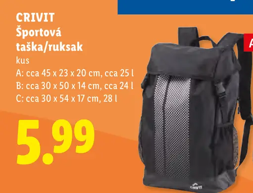 Crivit športová taška/ruksak