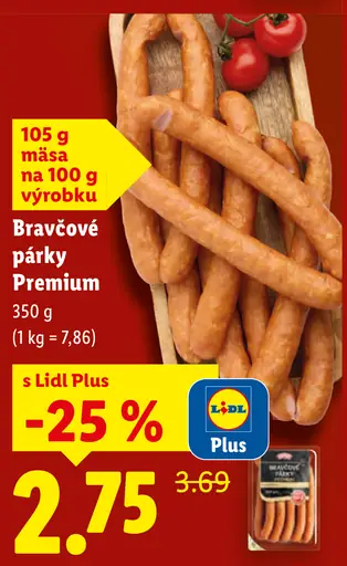 Bravčové párky Premium