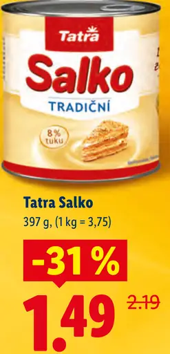 Tatra Salko sladené kondenzované mlieko
