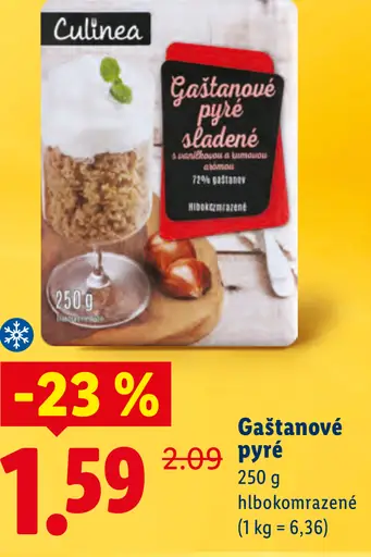 Culinea Gaštanové pyré sladené, hlboko mrazené