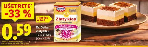 Dr. Oetker Zlatý klas s príchuťou šľahačky na pečenie