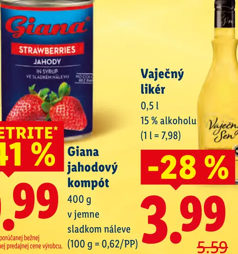 Vaječný likér 15 % alkoholu