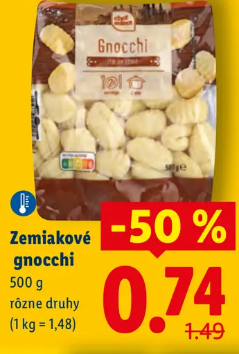 Chladený Zemiakové gnocchi
