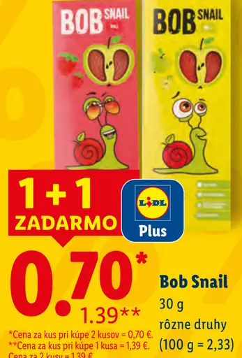 Bob Snail ovocná tyčinka rôzne druhy