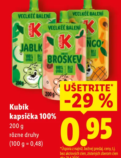 Kubík 100 % ovocná kapsička
